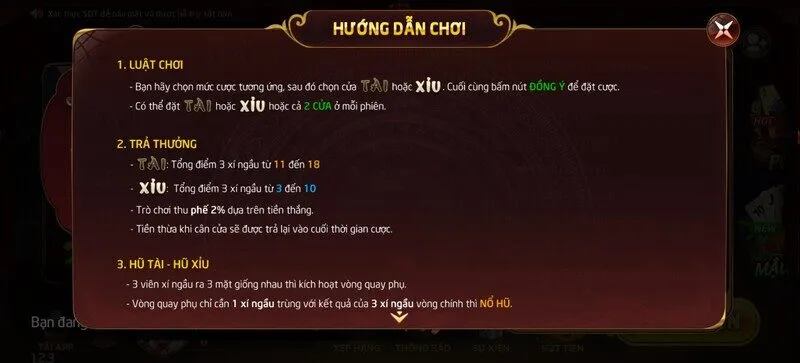 cách chơi Tài Xỉu Nohu888