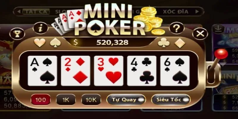 cách quay mini poker nổ hũ