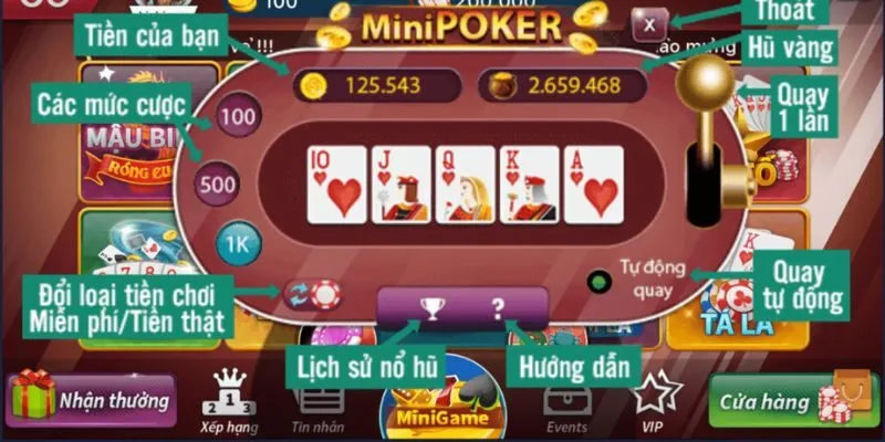 Game bài nổ hũ Poker tích hợp hệ thống hũ thưởng