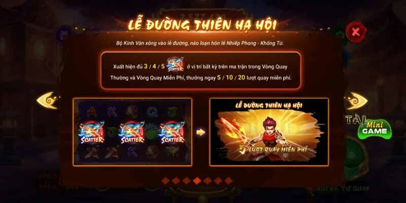 Lễ hội đường Thiên Hạ Hội trong game nổ hũ Phong vân