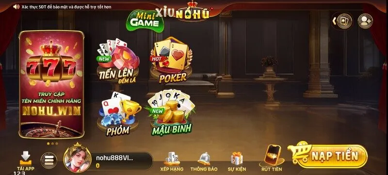 Top game bài nổ hũ Nohu888